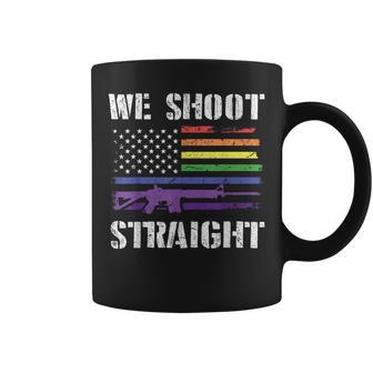 Gay Veteran We Shoot Straight Lgbt Veterans Day Gift Coffee Mug - Seseable
