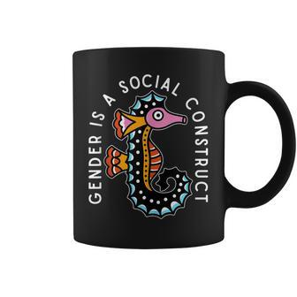 Gender Is A Social Construct Seahorse Sea Creature Coffee Mug - Seseable