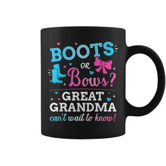 Gender Reveal Boots Or Bows Great Grandma Baby Party Coffee Mug | Mazezy