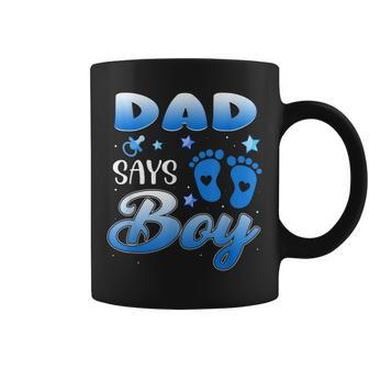 Gender Reveal Dad Says Boy Baby Party Matching Family Coffee Mug | Mazezy