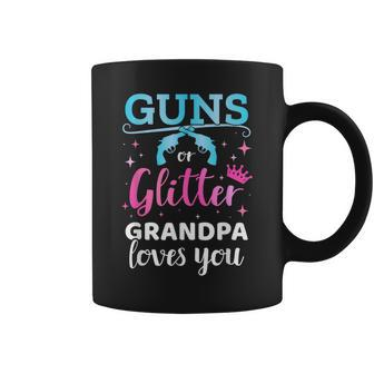 Gender Reveal Guns Or Glitter Grandpa Matching Baby Party Gift For Mens Coffee Mug | Mazezy