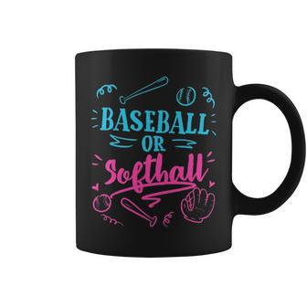 Gender Reveal Party Mom Dad Gift Baseball Softball Gift Coffee Mug - Seseable