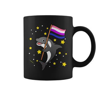 Genderfluid Pride Orca Genderfluid Coffee Mug | Mazezy