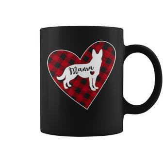 German Shepherd Mom Buffalo Plaid Heart Lover Gift Coffee Mug - Seseable