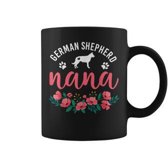 German Shepherd Nana Dog Flowers Mothers Day Mom Grandma Coffee Mug | Mazezy