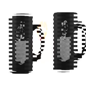 German Shepherd Pocket Funny Mom Black White Gifts Coffee Mug - Seseable