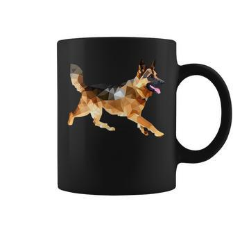 German Shepherd Running Polygon Poly Dog Dad Mom Lover Coffee Mug | Mazezy