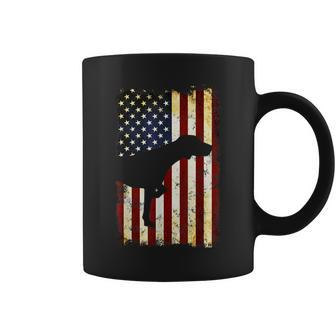 German Shorthaired Pointer Silhouette American Flag Coffee Mug | Mazezy