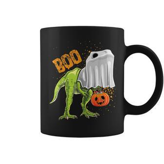 Ghost Dinosaur T Rex Funny Boo Halloween Boys Men Pumpkin V2 Coffee Mug - Thegiftio UK