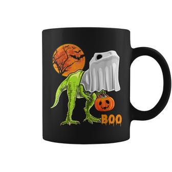 Ghost Dinosaur T Rex Funny Boo Halloween Boys Men Pumpkin V3 Coffee Mug - Thegiftio UK