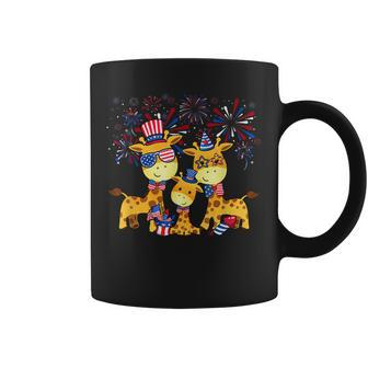 Giraffe Fireworks Sunglasses Hat Merica Funny 4Th Of July Coffee Mug - Thegiftio UK