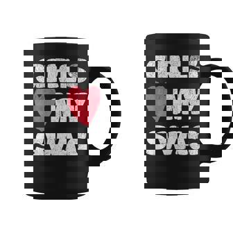 Girls Love My Swag Heart Funny Hip Hop Music Lover Retro Coffee Mug | Mazezy