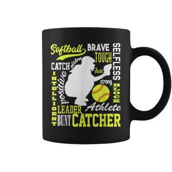 Girls Softball Catcher Great For Ns Traits Of A Catcher Coffee Mug | Mazezy