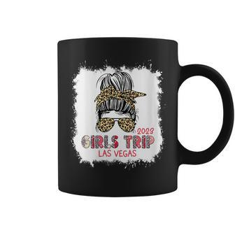 Girls Trip 2023 Messy Bun Leopard Bleached Las Vegas Gift For Womens Coffee Mug - Thegiftio UK