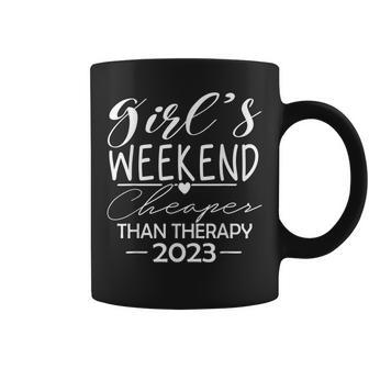 Girls Weekend 2023 Cheaper Than A Therapy Matching Girl Trip Coffee Mug - Thegiftio UK