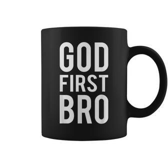 God First Bro Religious God Jesus Christian Faith Cross Lion Coffee Mug | Mazezy