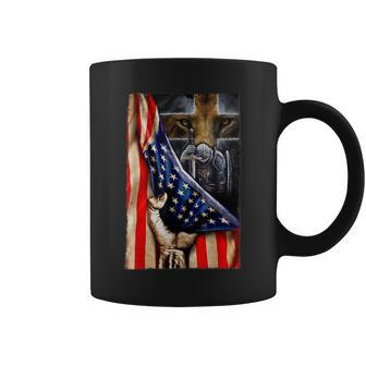 God Warrior Of Christian Jesus Lion Of Judah Usa Flag Coffee Mug - Seseable