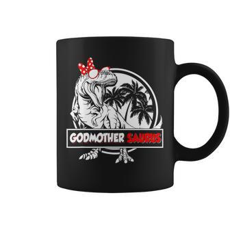 Godmothersaurus T Rex Dinosaur Funny Godmother Saurus Family Coffee Mug | Seseable CA
