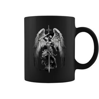 Gods Angel Gabriel Archangel With Sword Cross And Wings Coffee Mug | Mazezy