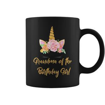 Gold Grandma Of The Birthday Girl Unicorn Shirt Coffee Mug | Mazezy