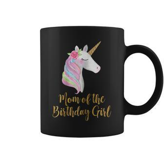 Gold Unicorn Mom Shirt Mom Of The Birthday Girl Coffee Mug | Mazezy UK