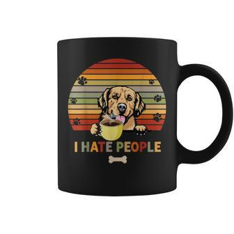 Golden Retriever Dog Fathers Day I Hate People With Coffee Coffee Mug - Thegiftio UK