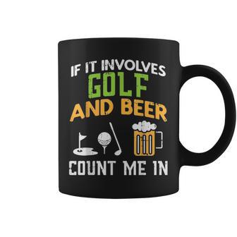 Golf And Beer Funny Drinking Golfer Dad Men Fathers Day Gift Coffee Mug - Seseable