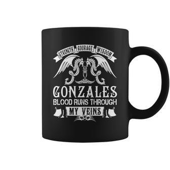Gonzales - Strength Courage Wisdom Gonzales Blood Runs Through My Veins Name Coffee Mug - Thegiftio UK