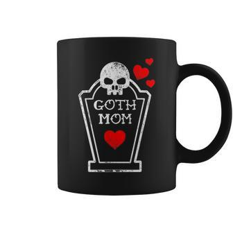 Goth Mom Gothic Mothers Day Skull Grave Stone Hearts Coffee Mug - Seseable