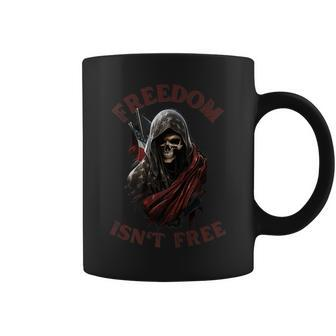 Gothic Freedom Isnt Free Patriotic Grim Reaper Skull Coffee Mug | Mazezy