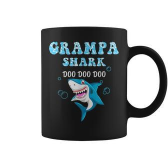 Grampa Shark Fathers Day Gift From Wife Son Daughter Coffee Mug - Seseable