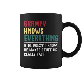 Grampy Know Everything Fathers Day For Funny Grandpa Grampy Coffee Mug | Mazezy AU
