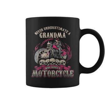 Grandma Biker Chick Lady Never Underestimate Motorcycle Coffee Mug | Mazezy