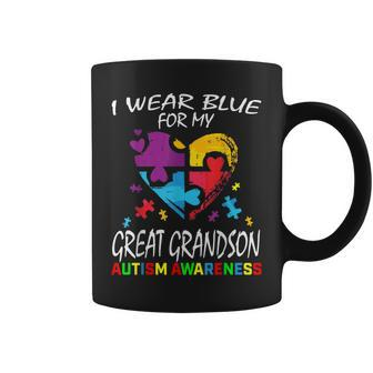 Grandma Grandpa Blue For My Great Grandson Autism Awareness Coffee Mug | Mazezy