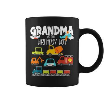 Grandma Of The Birthday Boy Family Matching Train Fire Truck Coffee Mug - Seseable