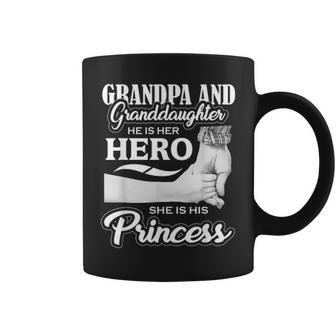 Grandpa & Granddaughter Hero & Princess Fathers Day Gift Coffee Mug - Seseable