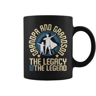 Grandpa And Grandson Legacy And Legend Granddad Papa Coffee Mug | Mazezy