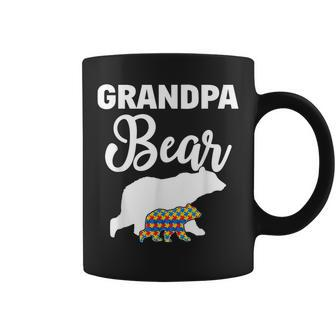 Grandpa Bear Autism Awareness Gift For Proud Autism Granddad Coffee Mug | Mazezy