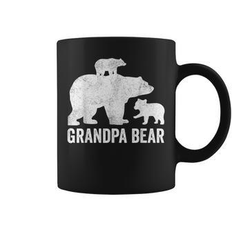 Grandpa Bear Fathers Day Funny Two Cub Kids Grandad Gift For Mens Coffee Mug | Mazezy