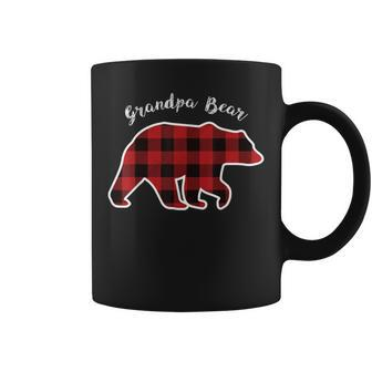 Grandpa Bear | Men Red Plaid Christmas Pajama Family Gift Coffee Mug | Mazezy