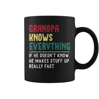 Grandpa Know Everything Fathers Day Gift For Funny Grandpa Coffee Mug - Thegiftio UK