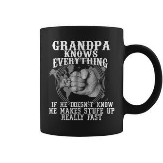 Grandpa Knows Everything If He Doesn’T Know Funny Father Day Coffee Mug - Thegiftio UK