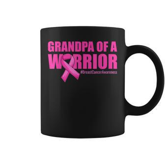 Grandpa Of A Warrior Granddaughter Breast Cancer Awareness Gift For Mens Coffee Mug | Mazezy