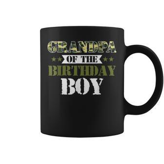 Grandpa Of The Birthday Boy Papa Camo Green Army Party Gift For Mens Coffee Mug | Mazezy