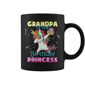 Grandpa Of The Birthday Princess Funny Unicorn Dabbing Girl Coffee Mug | Mazezy