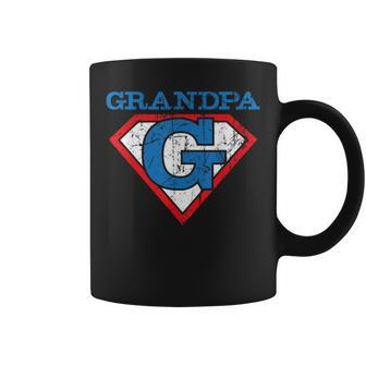 Grandpa Superhero Granddad Papa Pops Gift For Mens Coffee Mug | Mazezy