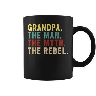 Grandpa The Man The Myth The Rebel Bad Influence Gift For Mens Coffee Mug | Mazezy