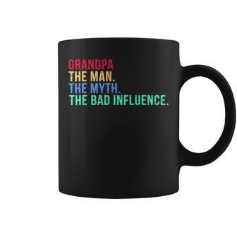 Grandpa The Men The Myth The Bad Influence Vintage Coffee Mug - Seseable