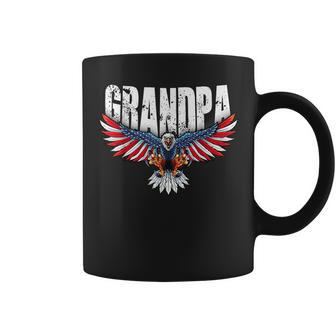 Grandpa Vintage Usa Flag Bald Eagle Patriotic 4Th Of July Gift For Mens Coffee Mug | Mazezy