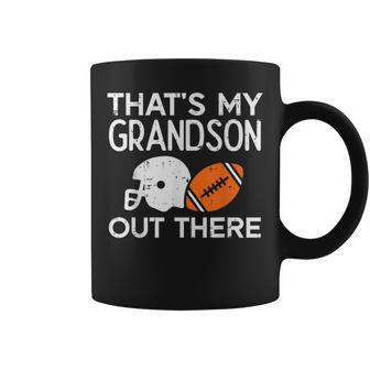Grandson Out There American Football Family Grandma Grandpa Coffee Mug | Mazezy